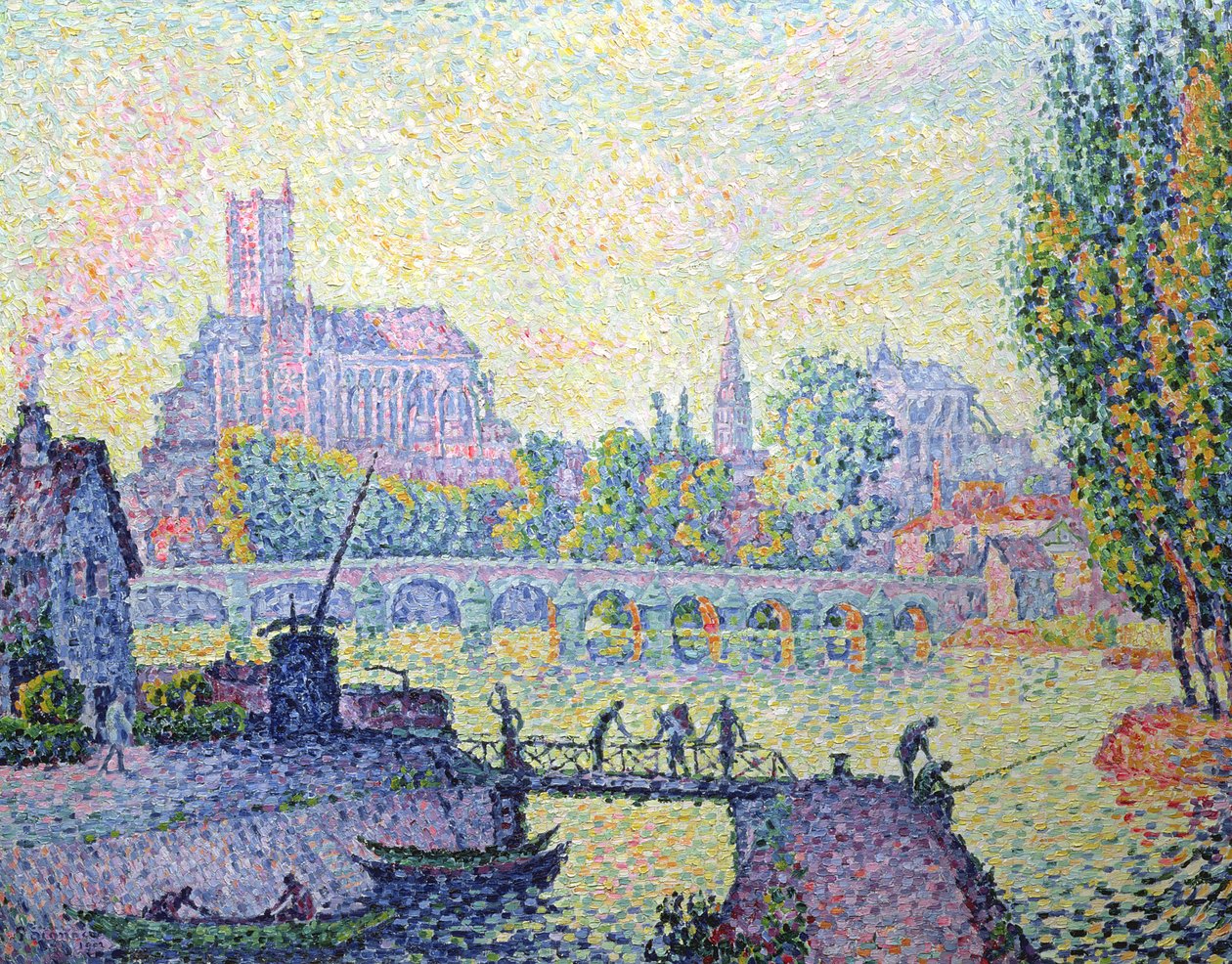 Udsigt over broen i Auxerre, 1902 af Paul Signac