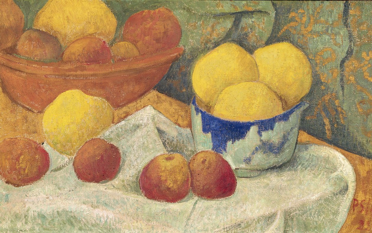 Æbler med blåt fad, 1922 af Paul Sérusier