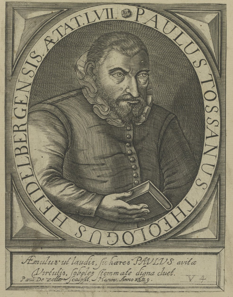 Portræt af Paulus Tossanus af Paul de Zetter  
