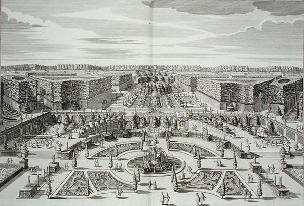 The Great Cascade of the Princely Pleasure Palace and Gardens, Berlin, graveret af Karl Remshard (1678-1735), udgivet ca. 1711-16 (gravering) af Paul Decker