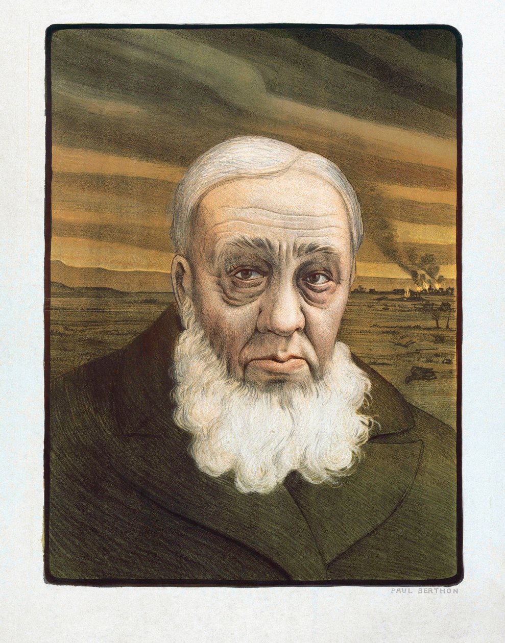 Paul Kruger portræt (1825-1904) (gravering) af Paul (after) Berthon