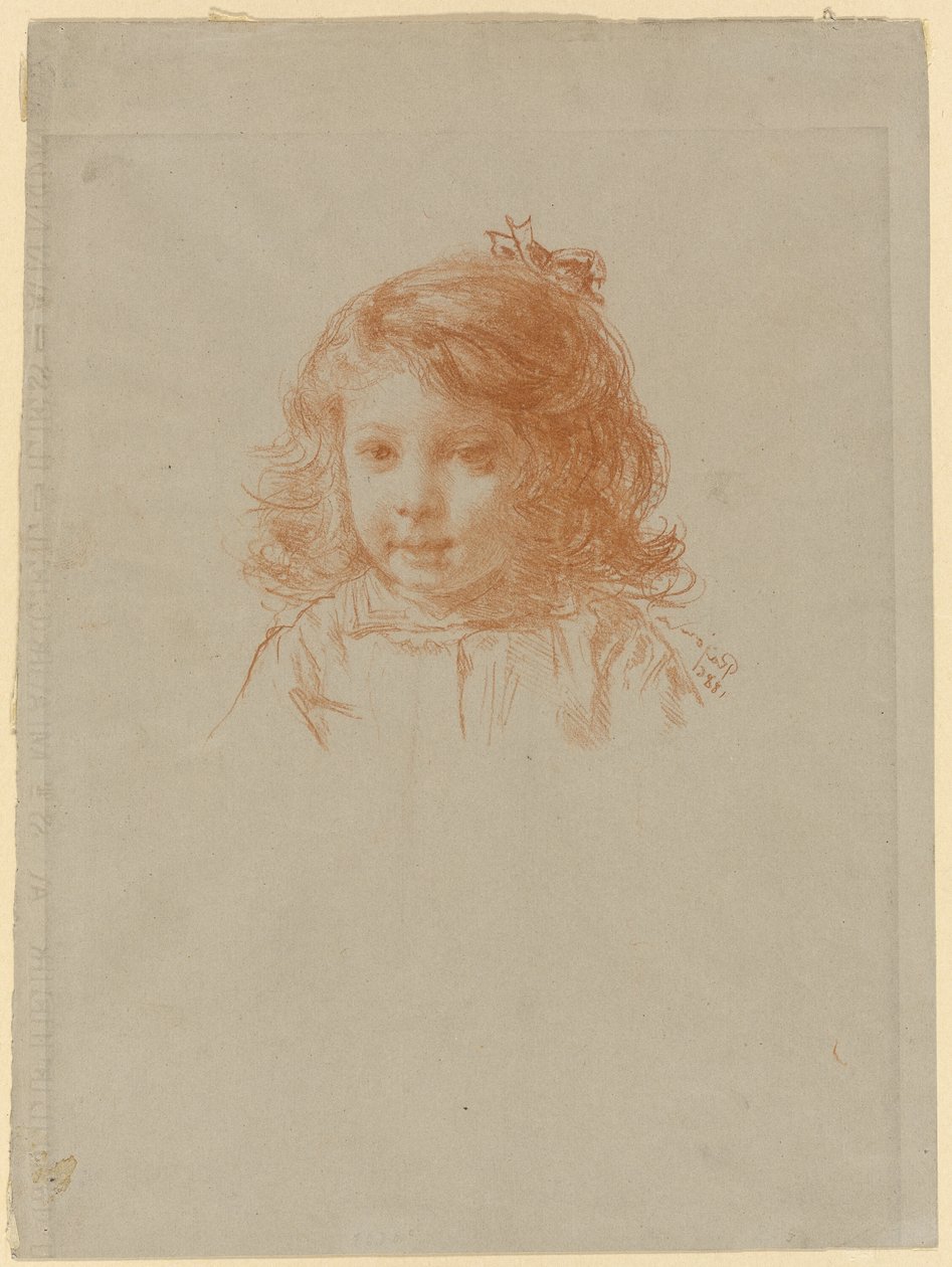 Buste af en ung pige (recto); Profil af en ung pige (verso) af Paul Adolphe Rajon