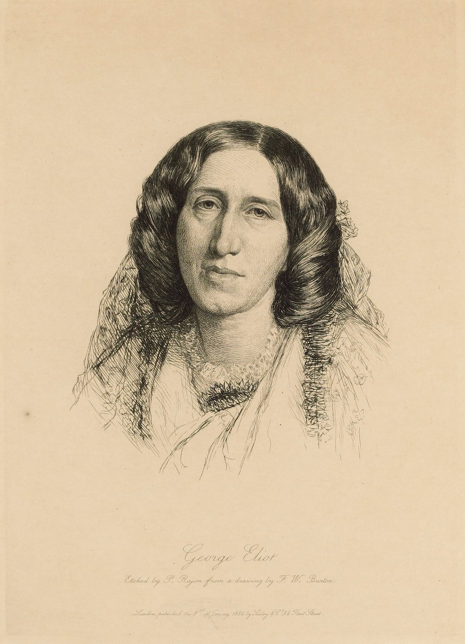 Portræt af George Eliot 1819-1880, 1882. af Paul Adolphe Rajon