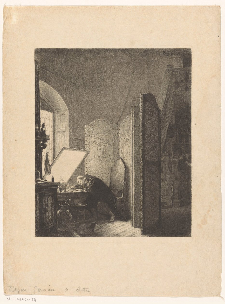 Rembrandt ætser i sit atelier Rembrandt dansesøn studie af Paul Adolphe Rajon