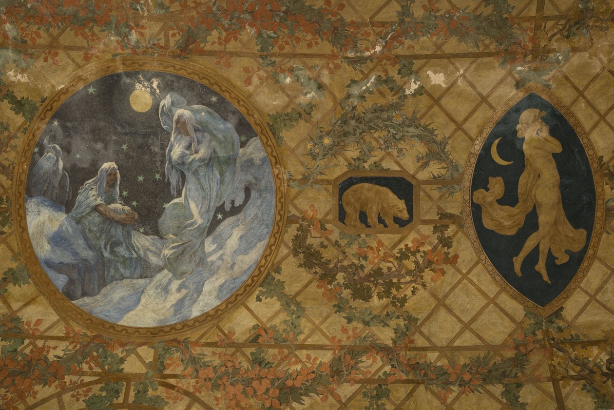 Månederne i den revolutionære kalender: Nivôse, mellem 1909 og 1910 (freskomaleri) af Paul Albert Baudouin