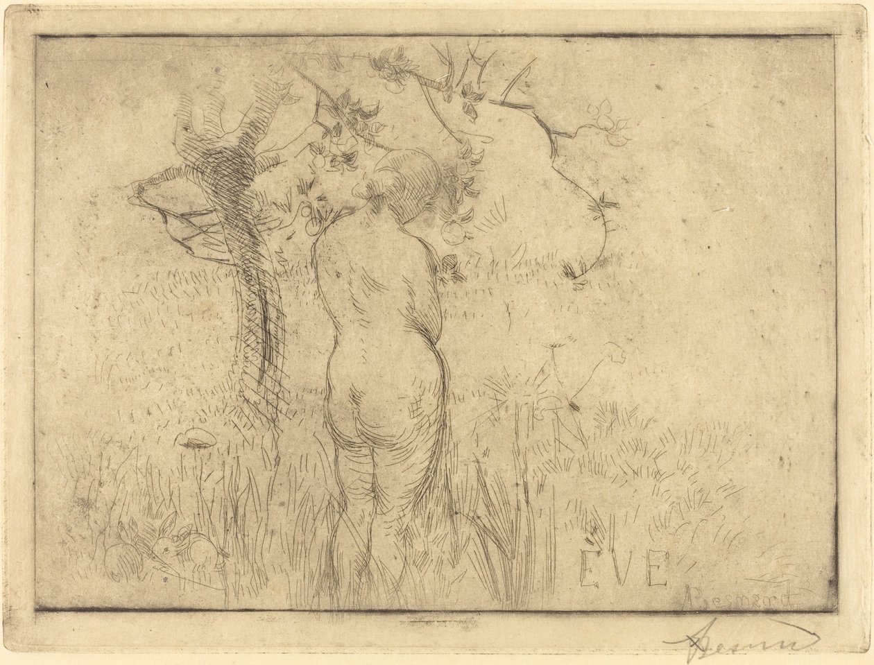 Eve før æbletræet Aften bagfra foran æbletræet, 1892. af Paul Albert Besnard