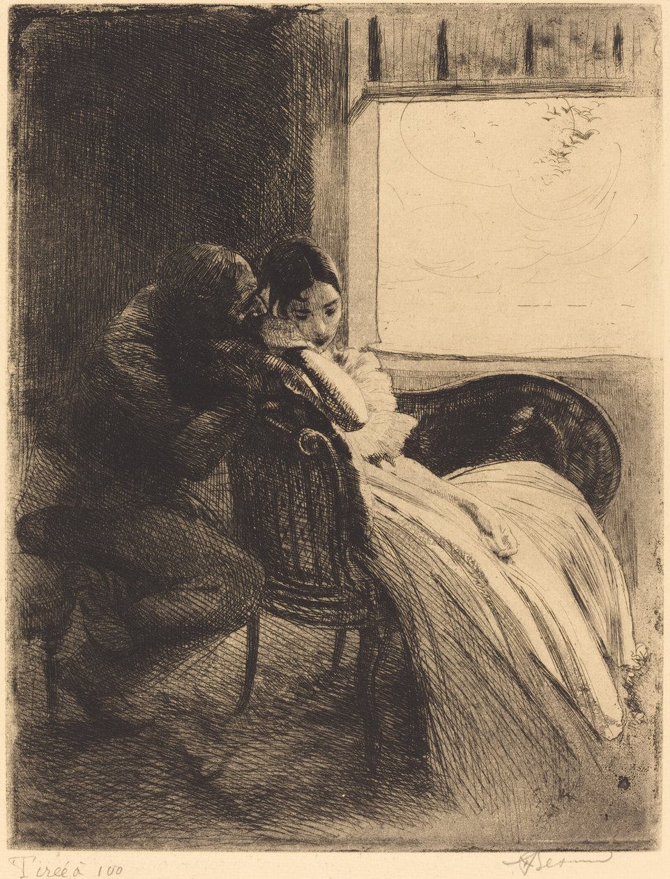 Flirt, ca. 1886. af Paul Albert Besnard