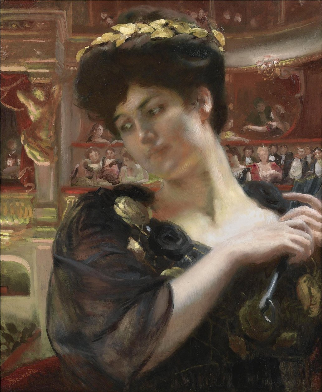 Comedie Francaise. Portræt af skuespillerinden Gabrielle Réjane 1856-1920 af Paul Albert Besnard