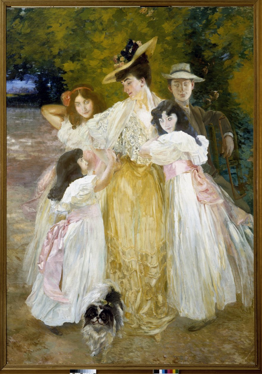 Portræt af Madame Mante og hendes børn af Paul Albert Besnard