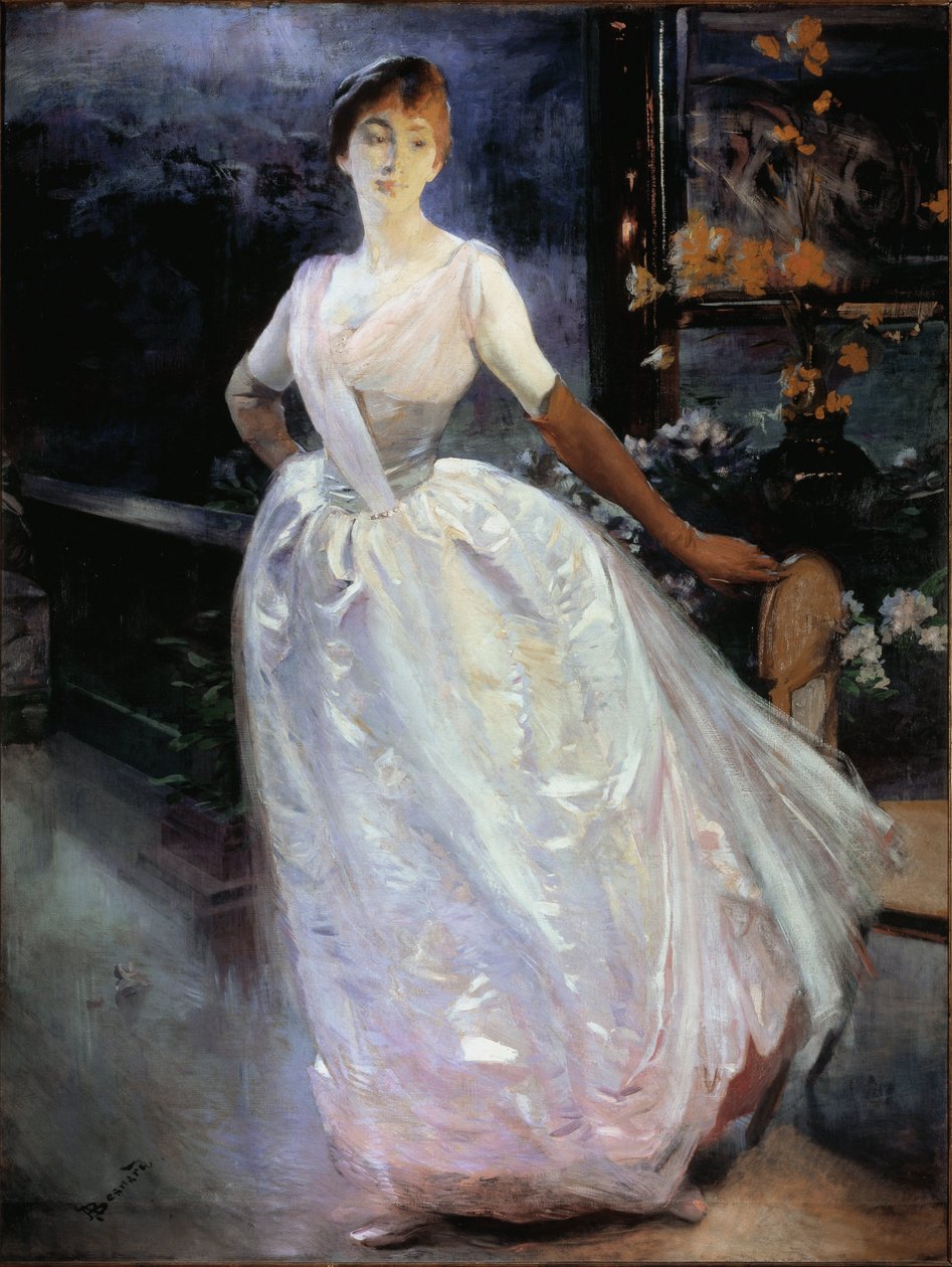 Portræt af Madame Roger Jourdain - Olie på lærred af Paul Albert Besnard
