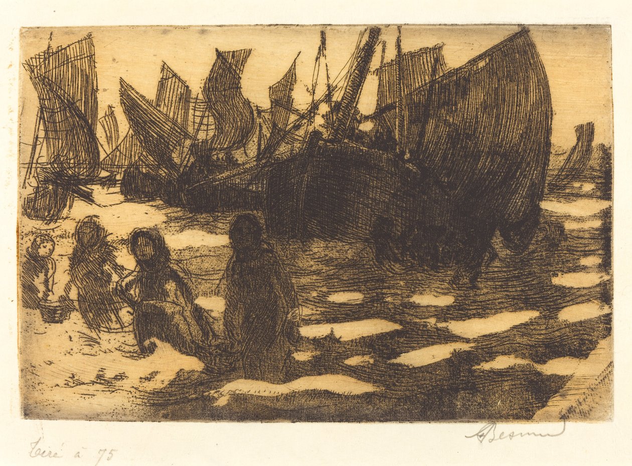Små fiskerbåde af Berck Petites Pêcheuses de Berck, 1897. af Paul Albert Besnard