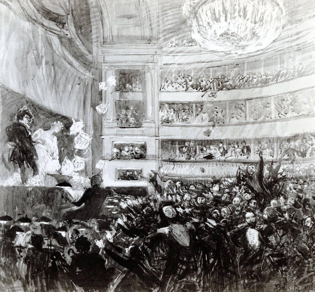 Slaget ved Hernani ved Comedie Francaise den 25. februar 1830, 1909 af Paul Albert Besnard