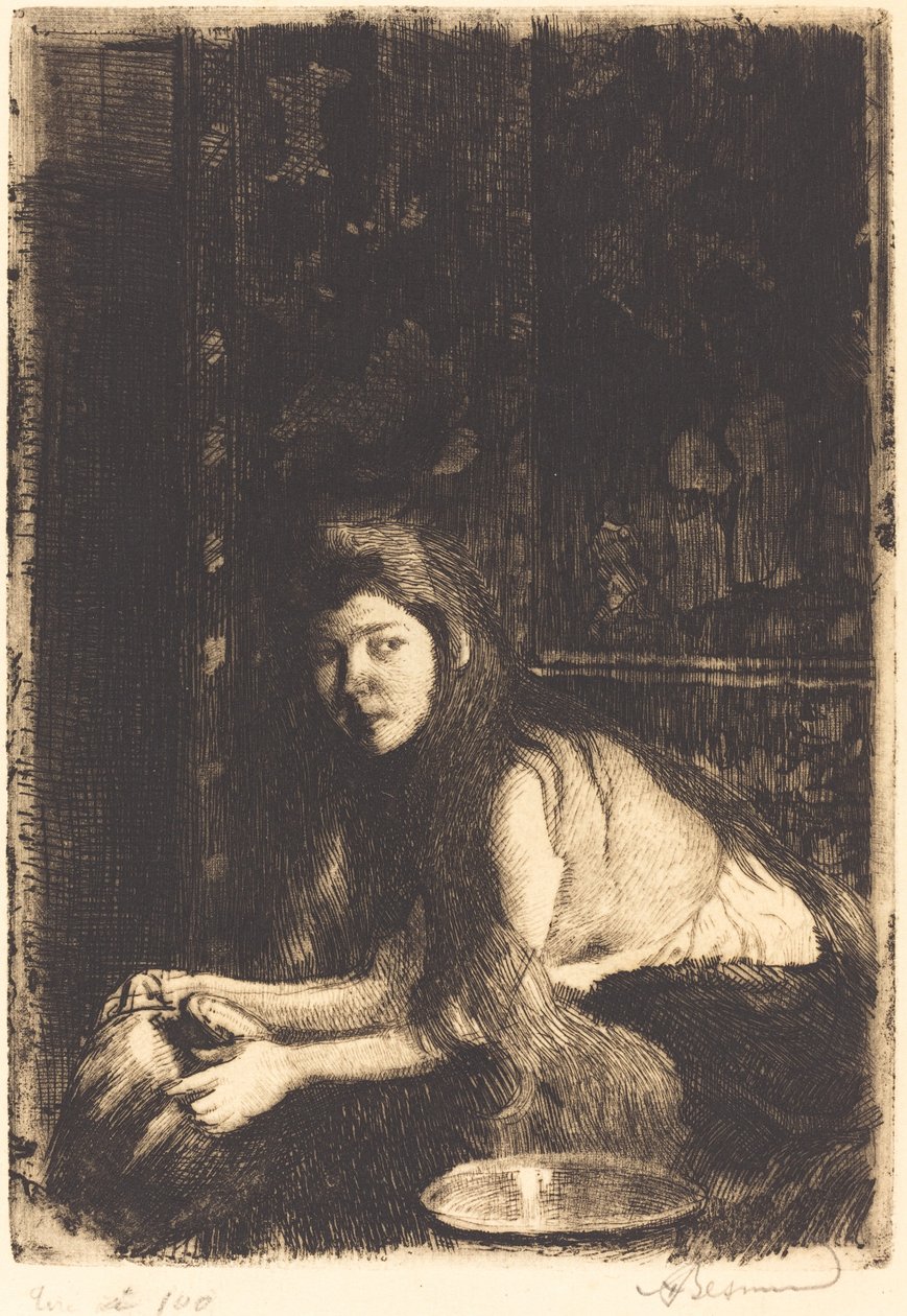 Kvinde med vase La femme au vase, 1894. af Paul Albert Besnard
