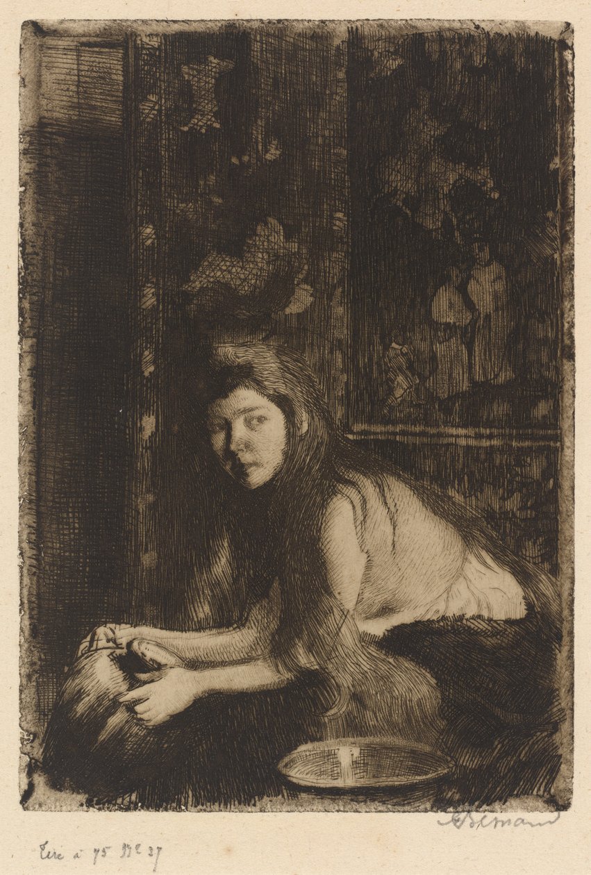 Kvinde med vase La femme au vase, 1894. af Paul Albert Besnard