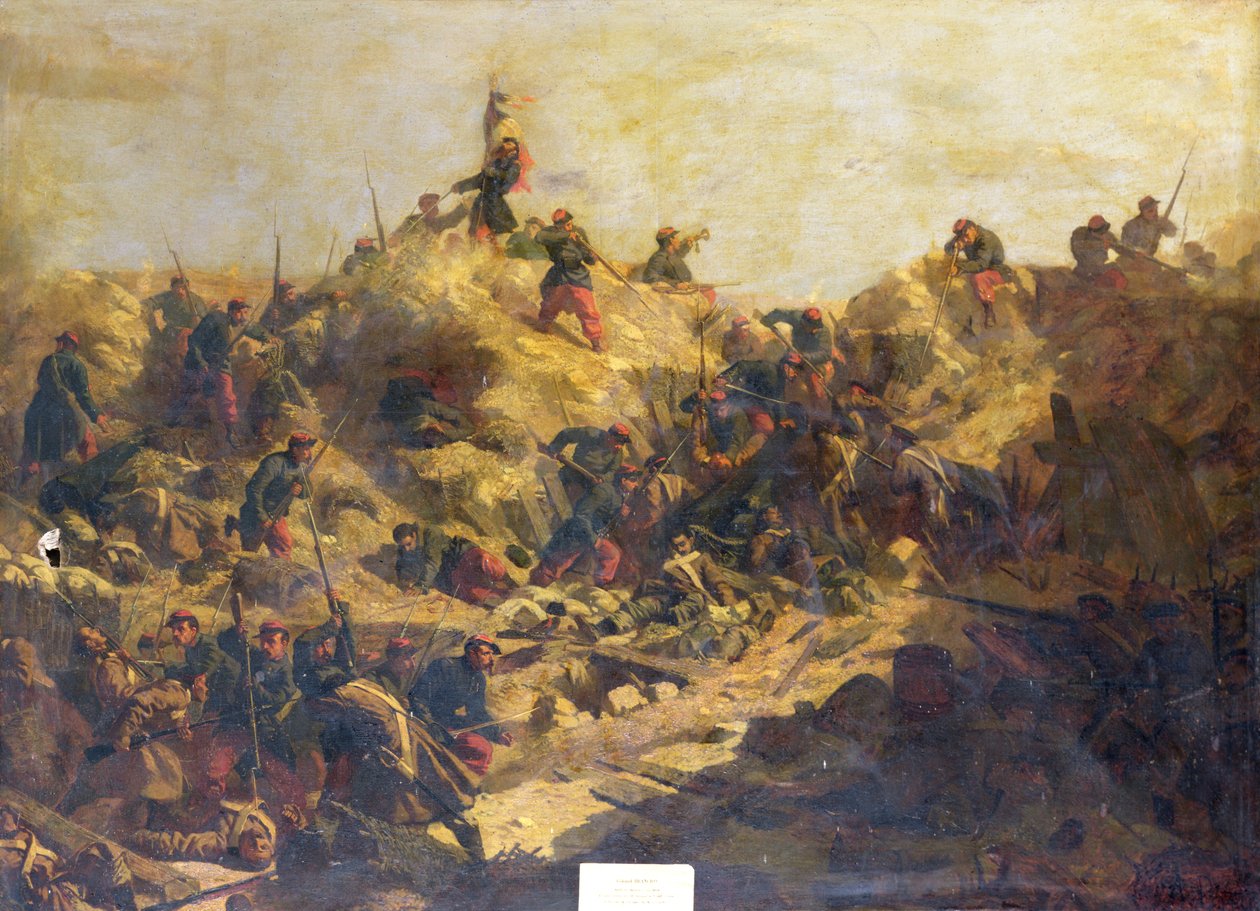 Indtagelse af den strategiske bakke under belejringen af Sevastopol og general Brancions død, 7. juni 1855 af Paul Alexandre Protais