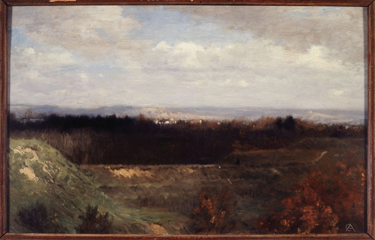 Udsigt over Bois de Boulogne fra Boulevard Suchet, ca. 1860 (olie på lærred) af Paul Alfred de Curzon