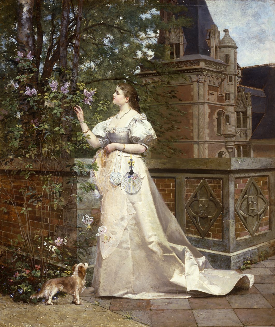 Plukke syrener, 1874 af Paul Alphonse Viry