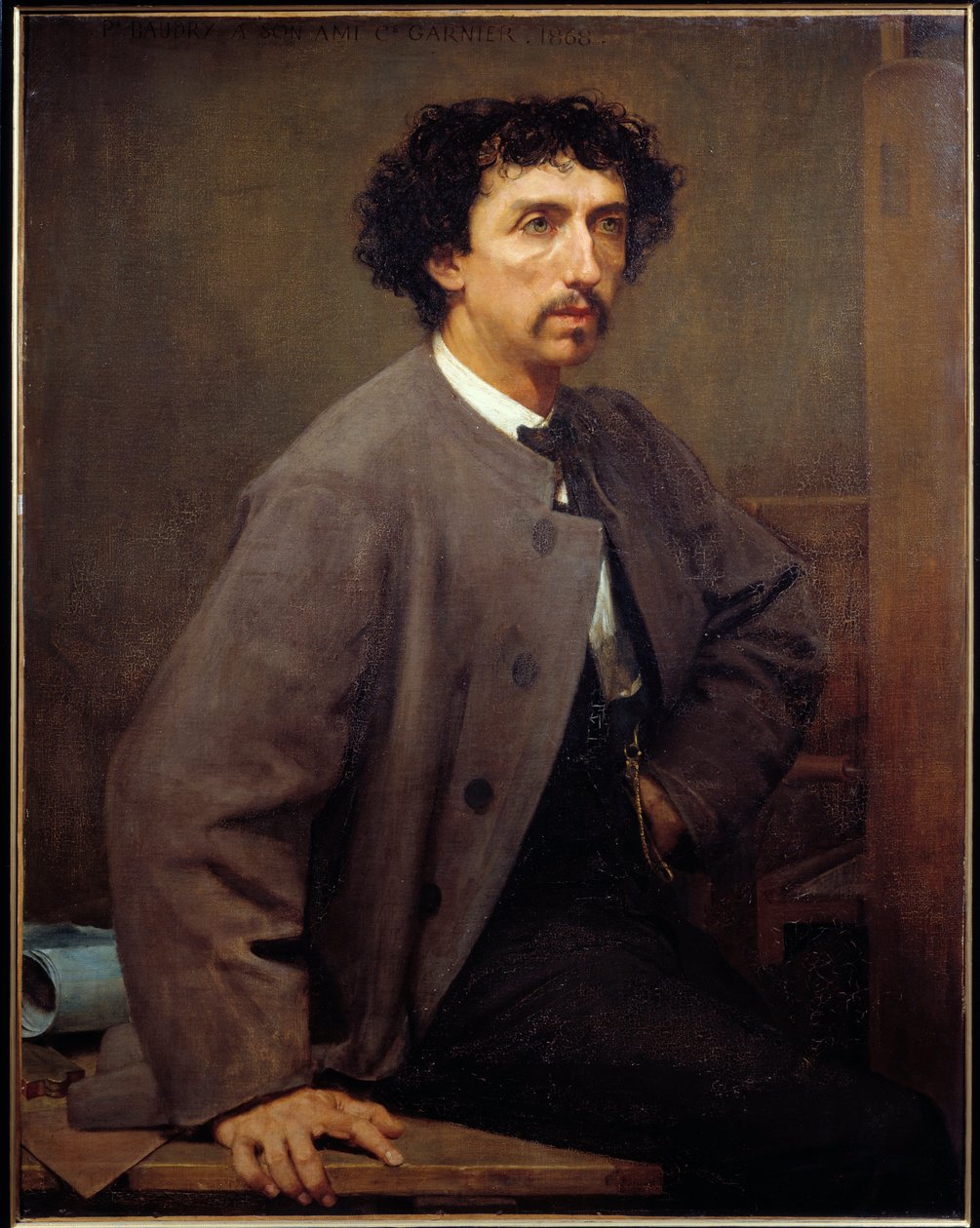 Portræt af Charles Garnier, fransk arkitekt (1825 - 1898). Maleri af Paul Baudry (1828-1885) af Paul Baudry