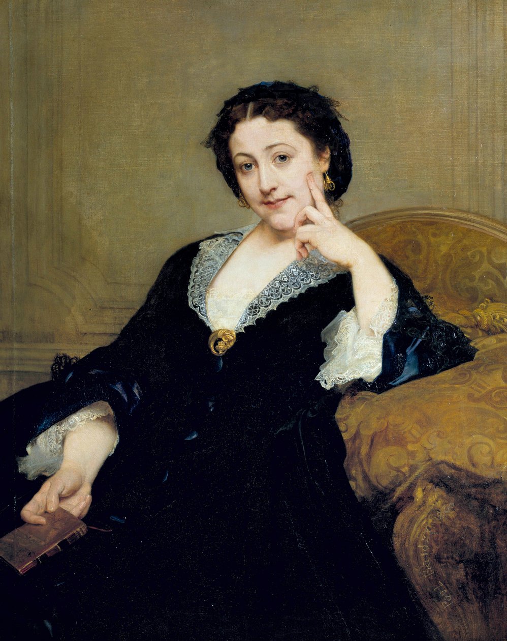 Portræt af Madeleine Brohan (1833-1900) fra Comedie Francaise-maleriet af Paul Baudry (1828-1885) 1860 Søn. 1,06 x 0,84 m Paris, musee d
