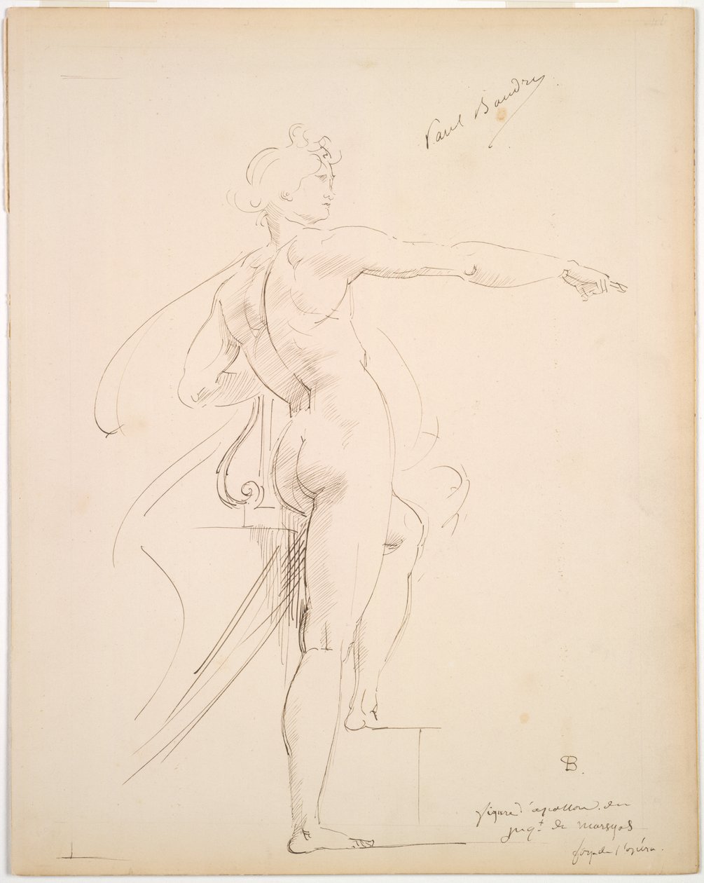 Studie af Apollo for Mars (lige) af Paul Baudry