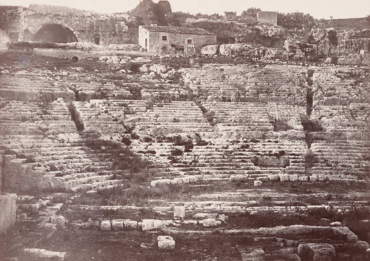 Theatre de Syracuse (Amfiteatret i Syracuse),1865 (foto) af Paul Berthier