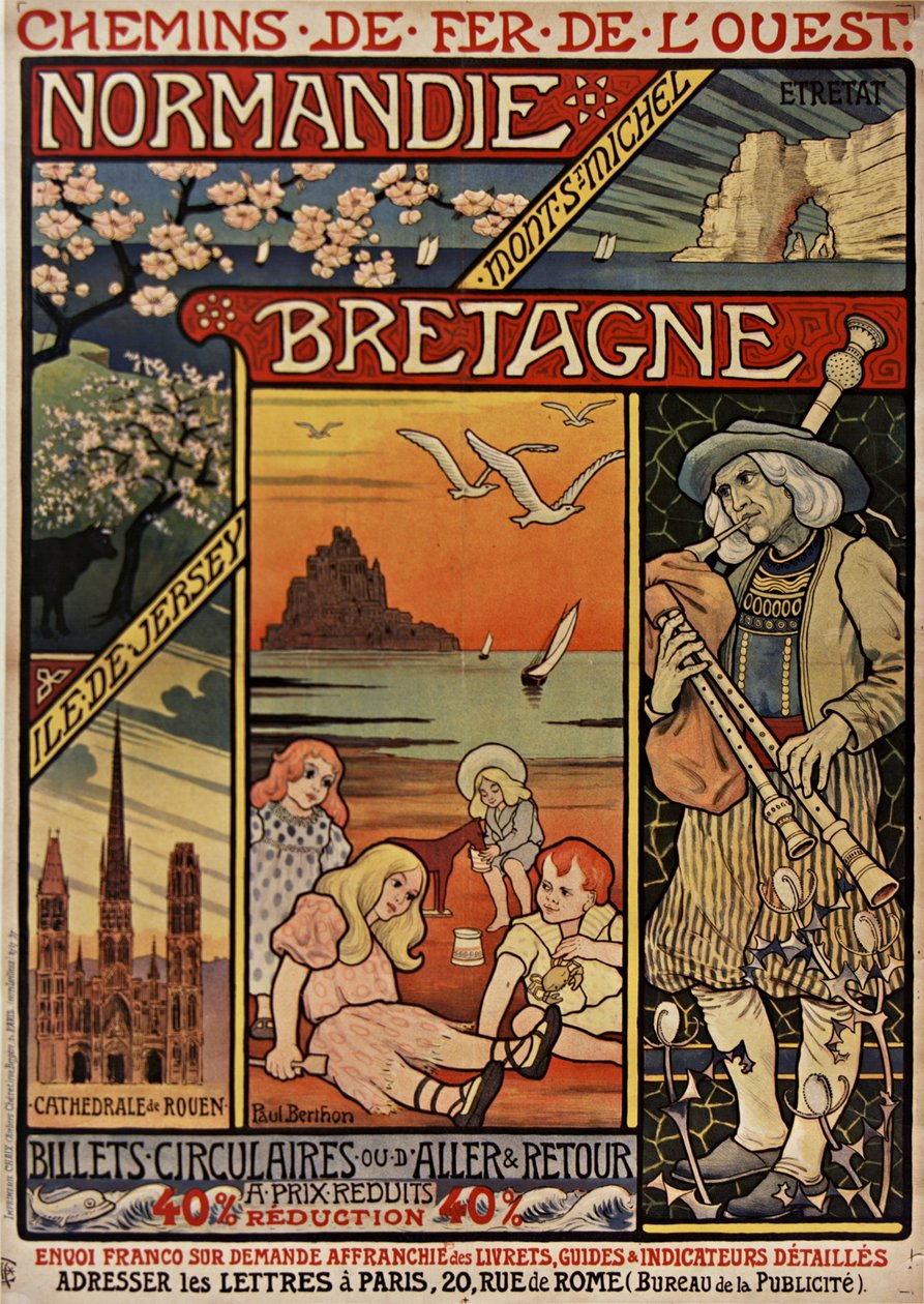 Vestlige Jernbaner. Normandiet, Bretagne, 1900. af Paul Berthon