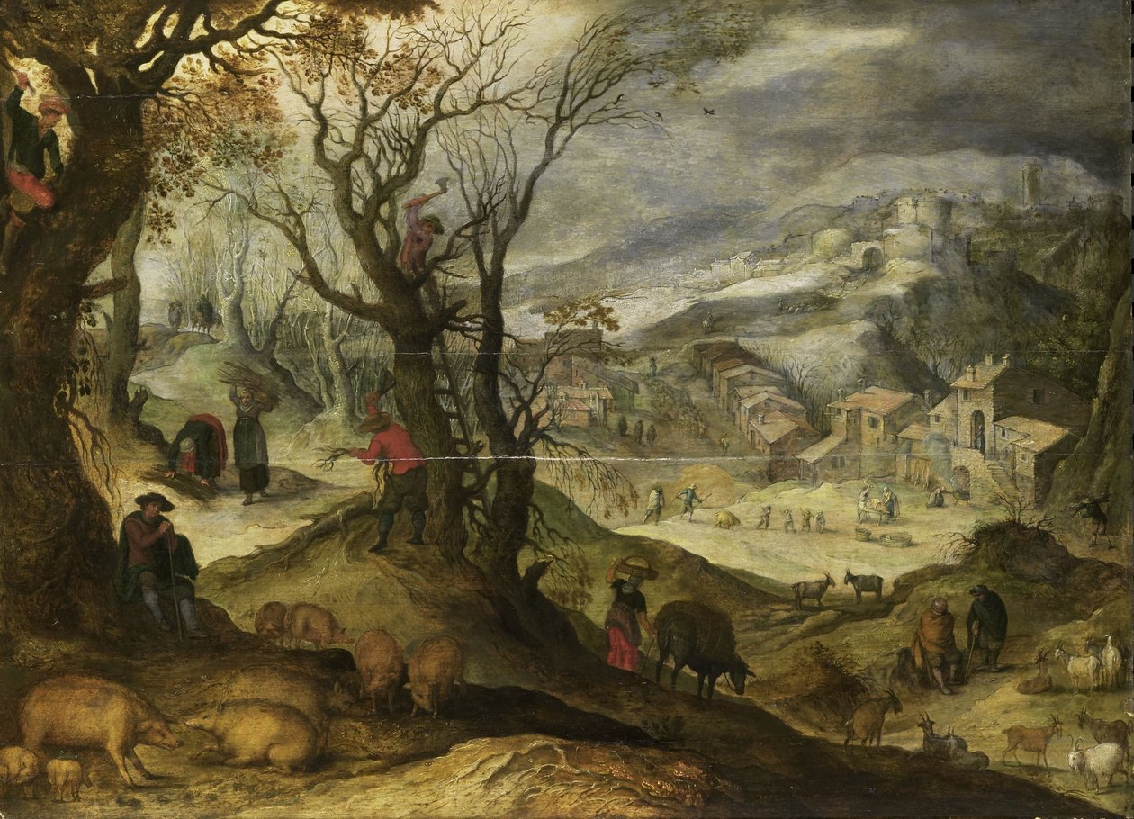 Vinterlandskab af Paul Bril (copy after)