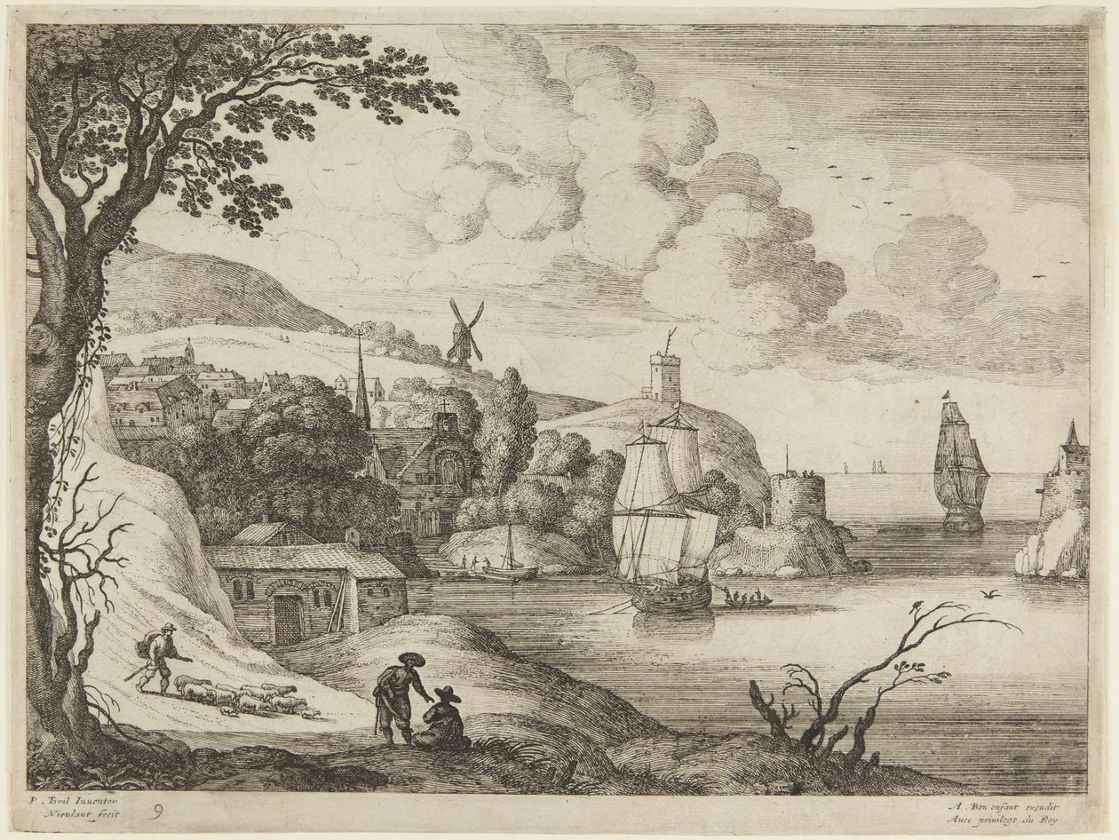 Havnescene af Paul Bril