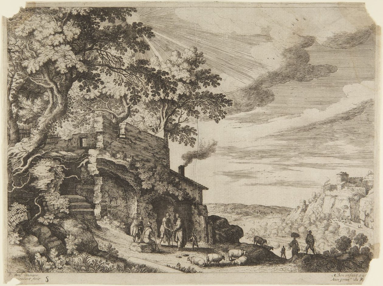 Hyrder foran en ruin af Paul Bril