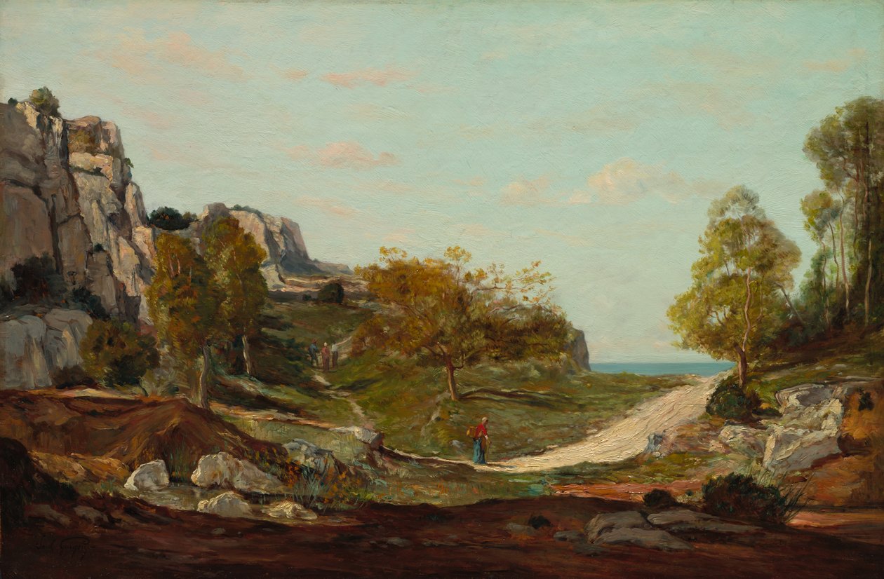 Landskab ved Saint-André, nær Marseille, ca. 1865. af Paul Camille Guigou