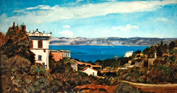 Marseille-bugten, Saint-Henri (olie på lærred) af Paul Camille Guigou