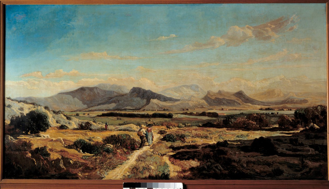 The Hills of Allauch Maleri af Paul Camille Guigou (1834-1871) 1862 Marseille, Museum of Fine Arts af Paul Camille Guigou