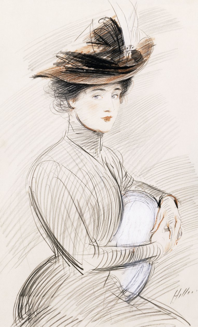 En elegant dame, af Paul Cesar Helleu