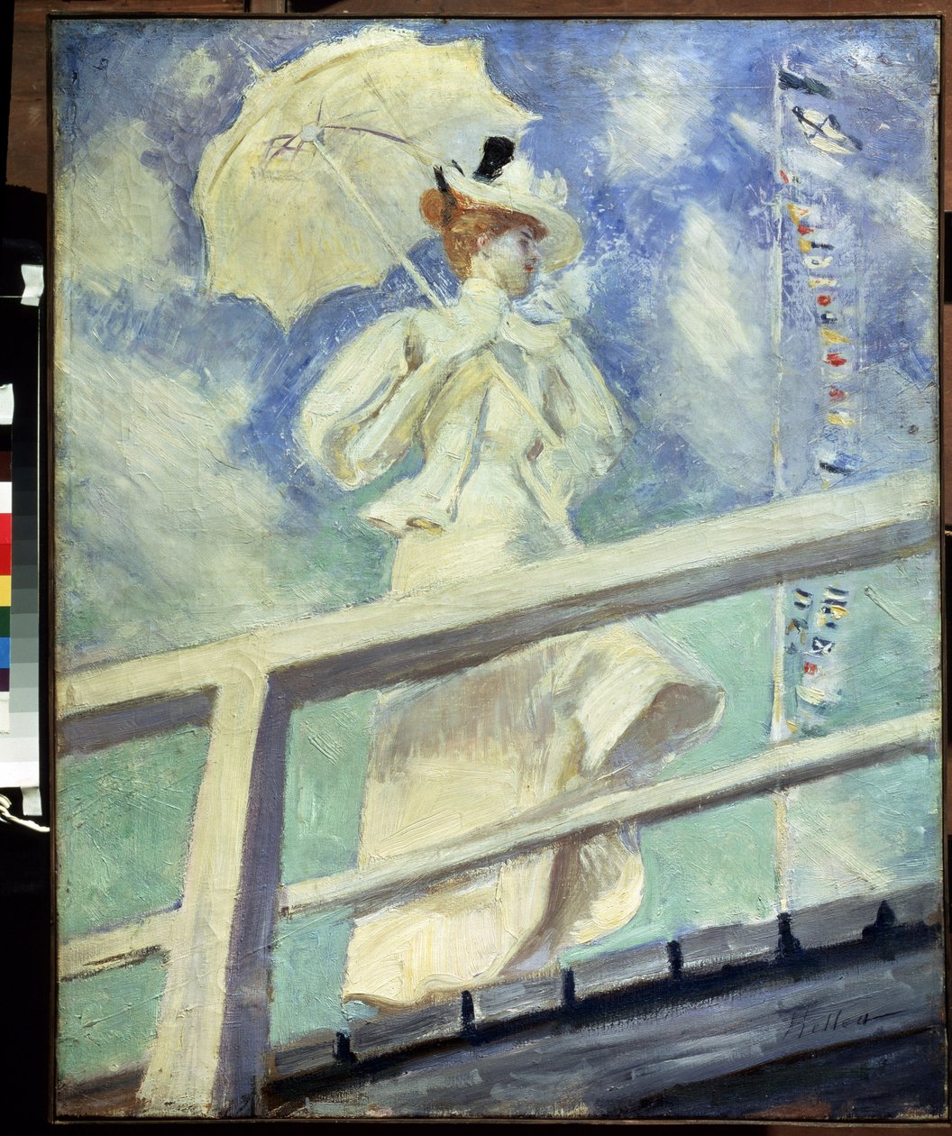 Kvinde i hvidt. Maleri af Paul Cesar Helleu (1859-1927). Olie på lærred impressionisme. Mål: 82x66 cm. Pushkin Museum, Moskva af Paul Cesar Helleu