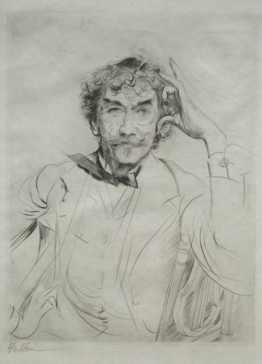 James MacNeill Whistler, 1897. af Paul Cesar Helleu