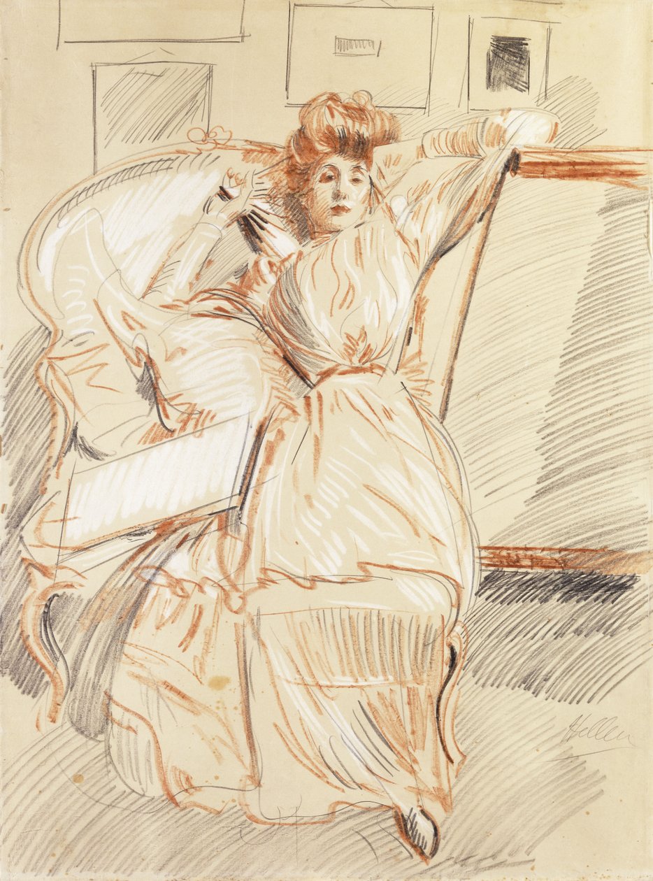Madame Helleu hviler, af Paul Cesar Helleu