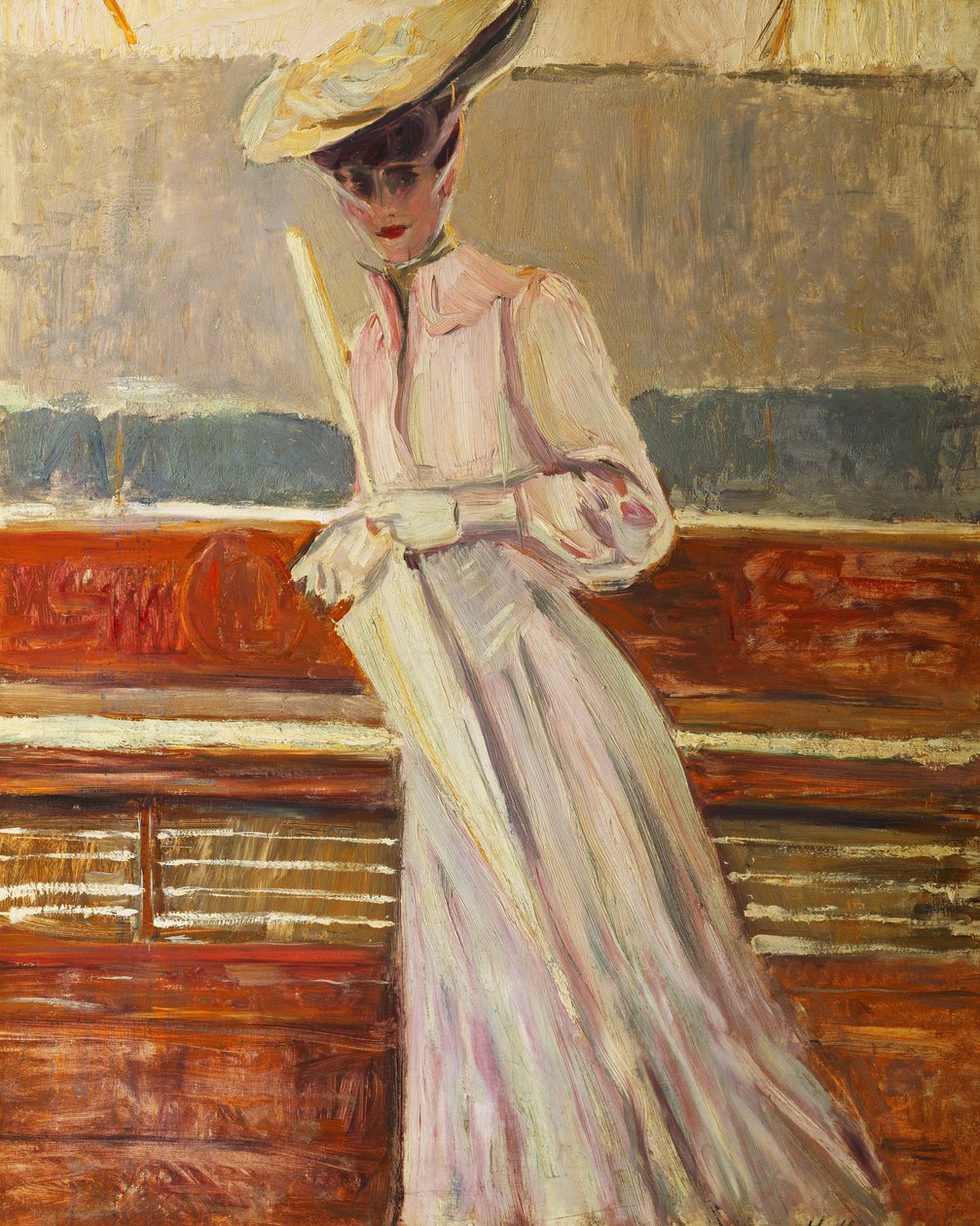 Madame Helleu på Yacht Etoile, ca. 1902 af Paul Cesar Helleu