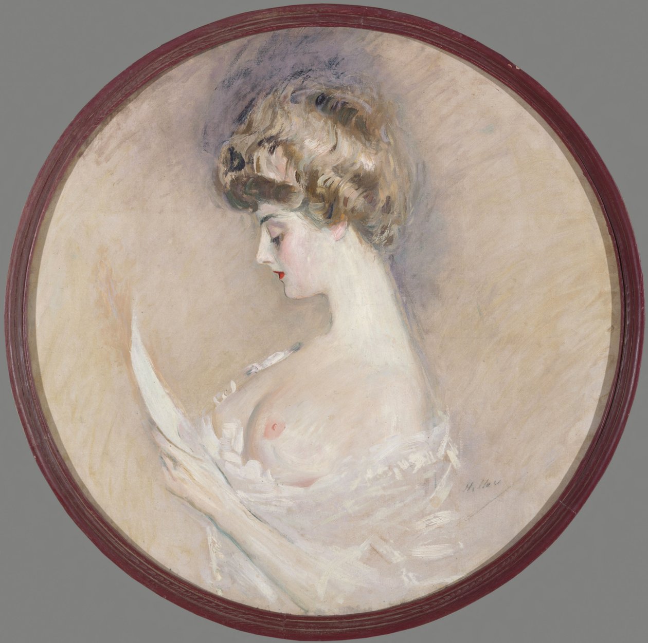 Portræt af Marthe Letellier, født Fourton, ca. 1900. af Paul Cesar Helleu