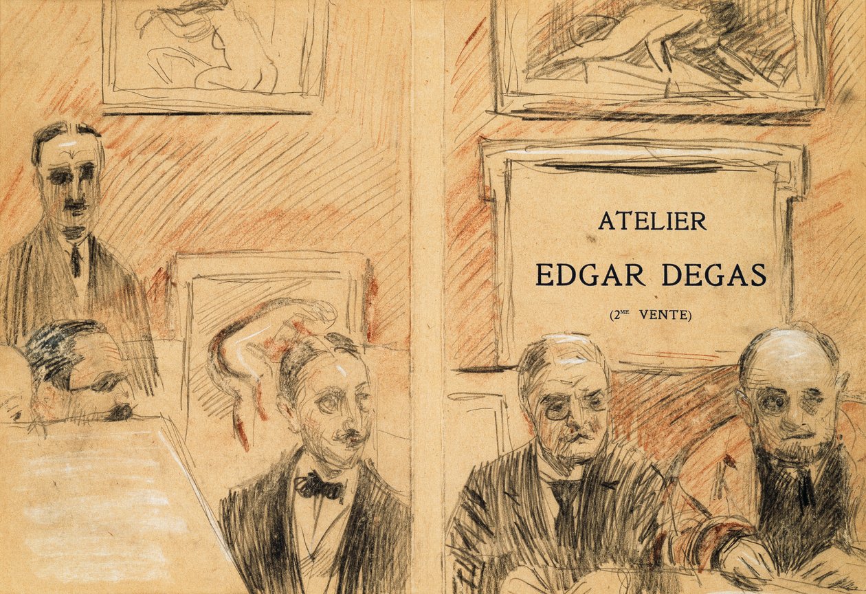 Auktionsholderne ved Edgar Degas studiesalg i december 1918 af Paul Cesar Helleu