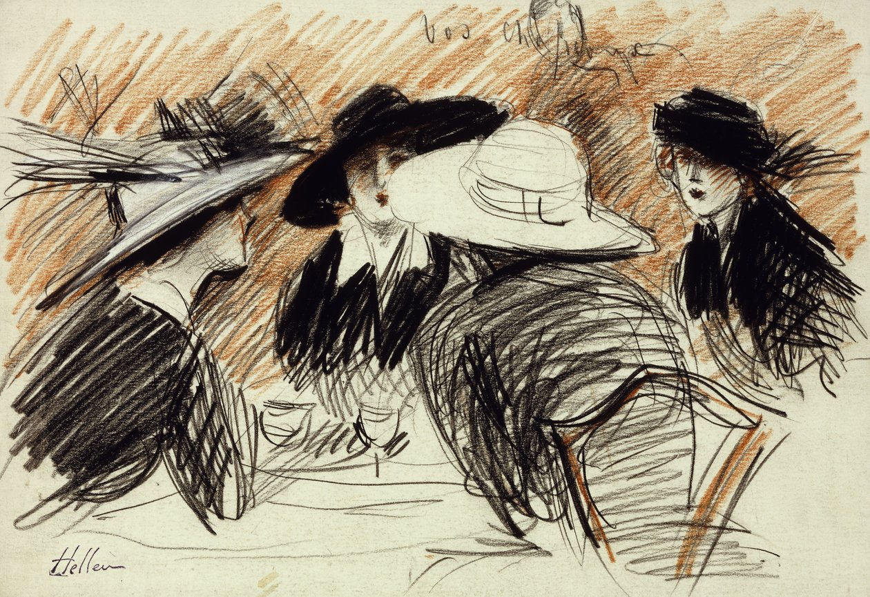 Vos Chapeux: Ladies at the Ritz, New York, 1913 af Paul Cesar Helleu