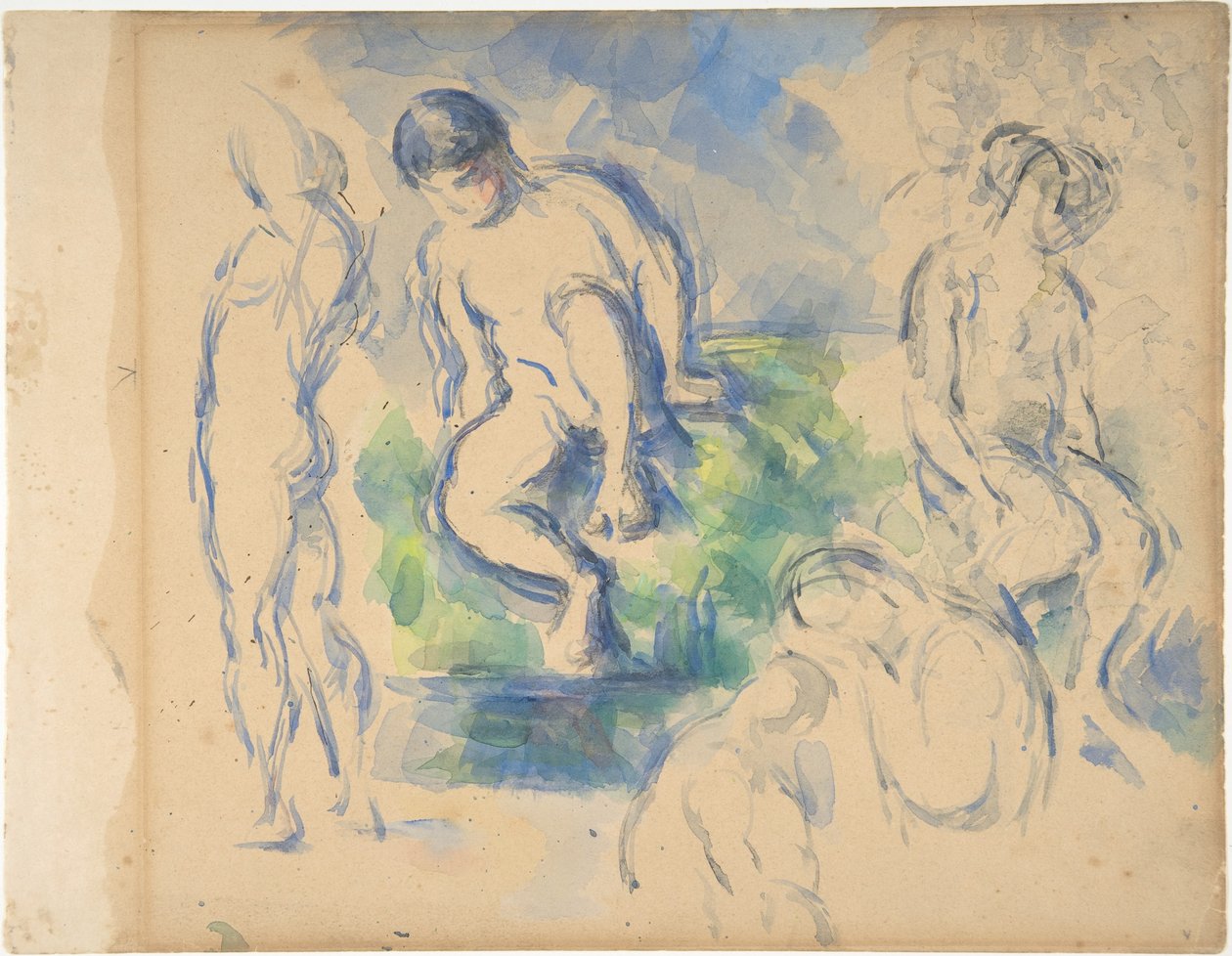 Badende (recto); Stillleben (verso) af Paul Cézanne