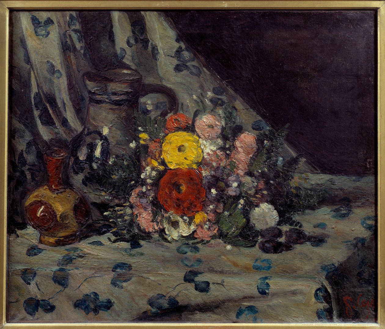 Buket med gul dalhia Maleri af Paul Cezanne (1839-1906) 1873 Søn. 0,54x0,64 m Paris, musee d