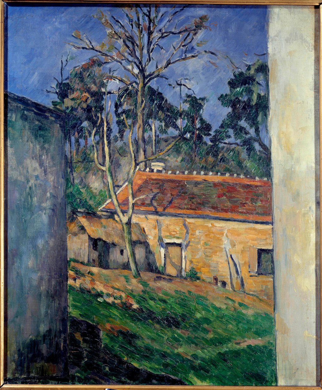 Gårdsplads ved Auvers Maleri af Paul Cezanne (1839-1906) 1879 søn. 0,65x0,54 m Paris, Orsay Museum af Paul Cézanne