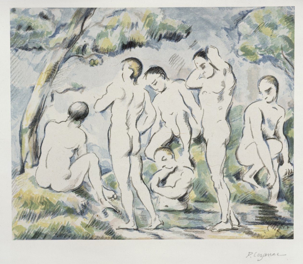 De badende (lille blad) af Paul Cézanne
