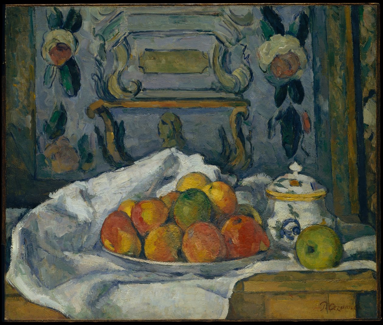 Fad med æbler af Paul Cézanne