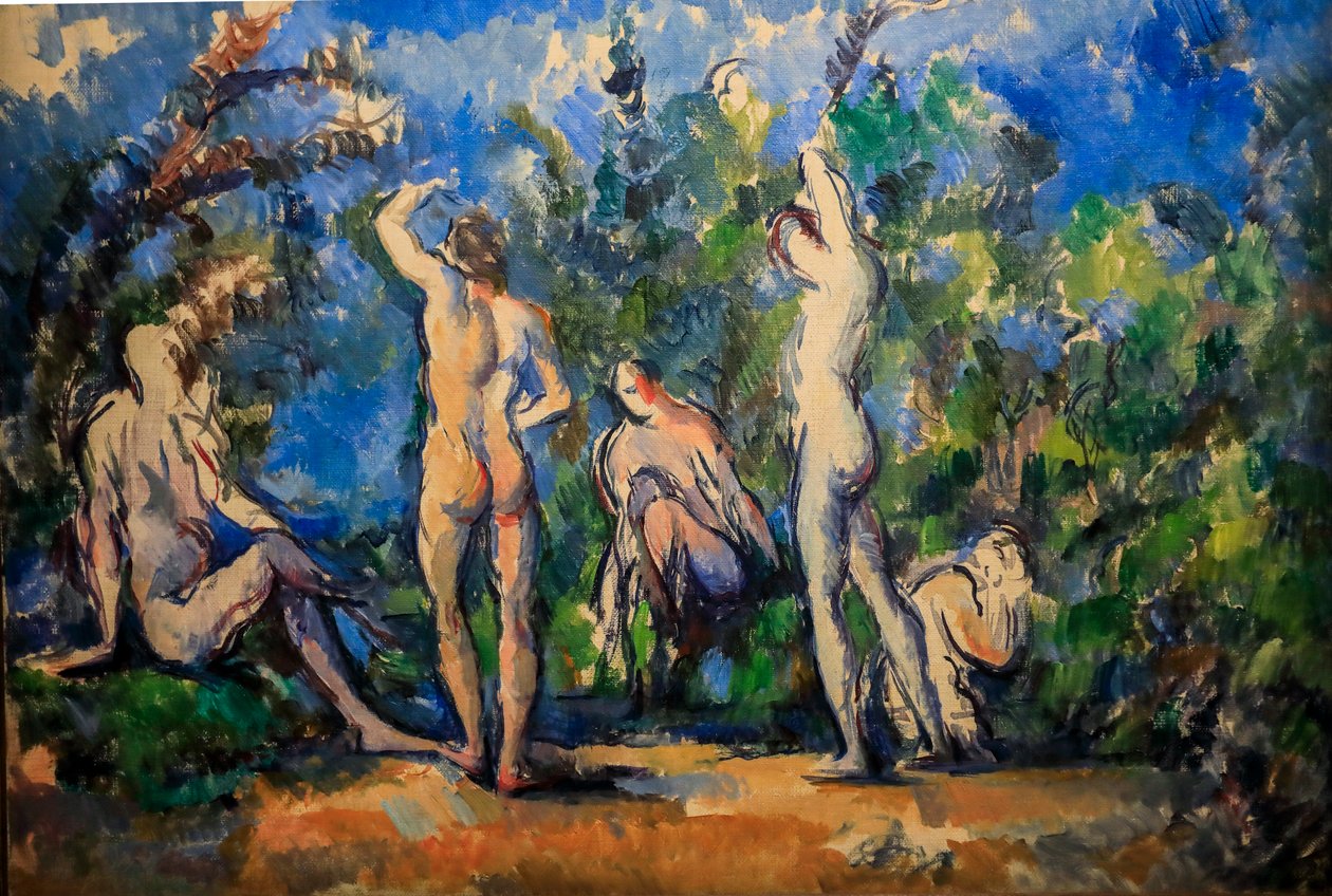 Fem badende 1900 - 1904 (Olie på lærred) af Paul Cézanne