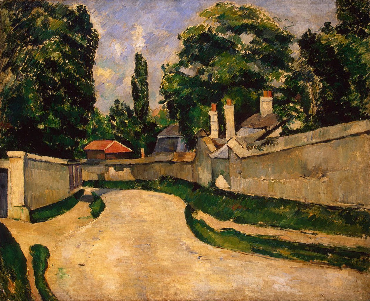 Huse langs en vej, ca. 1881 (olie på lærred) af Paul Cézanne