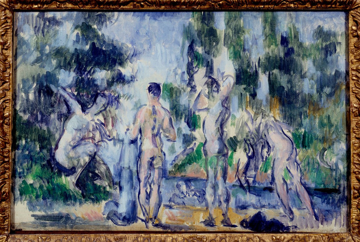 Les badende Maleri af Paul Cezanne (1839-1906) 1890-1900 søn. 0,22x0,33 m Paris, musee d