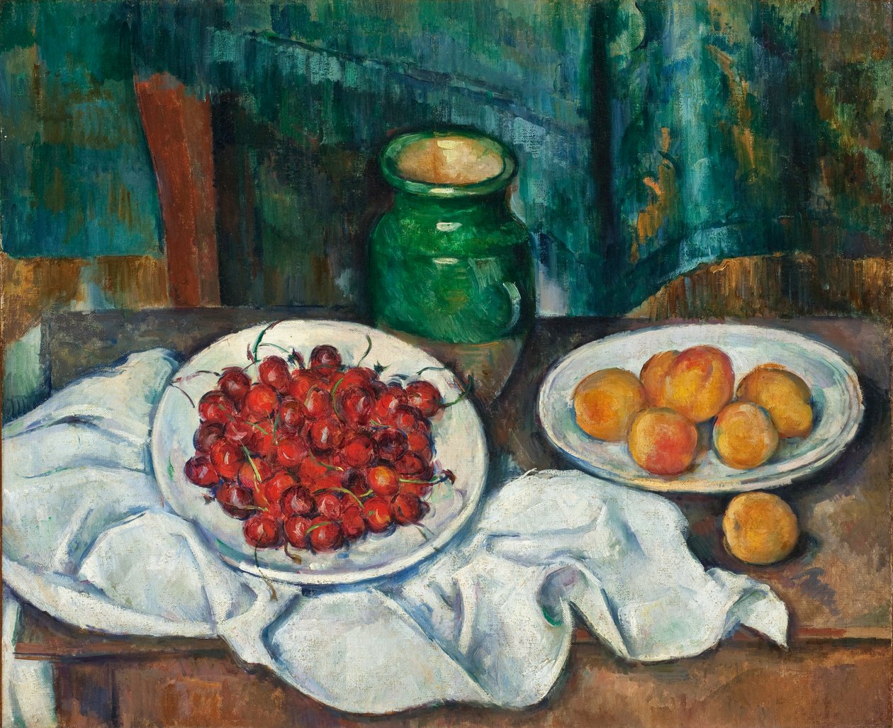 ""Nature morte aux cerises et aux peches"" (Stilleben med kirsebær og ferskner) Peinture de Paul Cezanne (1839-1906) - 1885-1887 - Olie på lærred Dim 50,2x61 cm Los Angeles County Museum of Art af Paul Cézanne