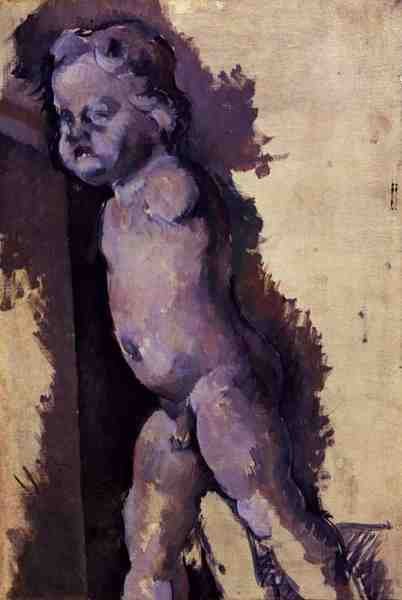 Afstøbning af en putto i gips, ca. 1894-95 (olie på lærred) af Paul Cézanne
